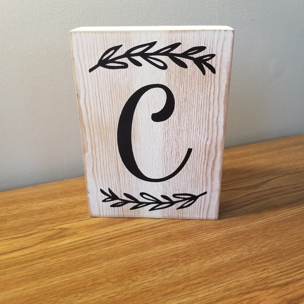 Wooden "C" Initial Decor